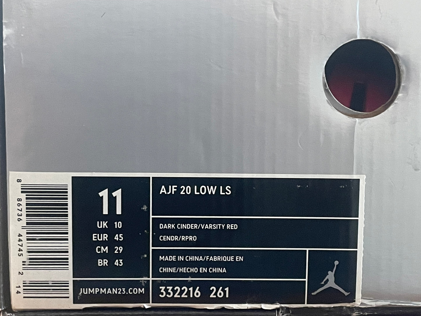 2008 Air Jordan Force 20 Low LS “Dark Cinder”